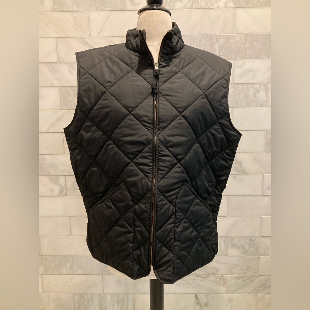 J. Crew Authentic Outerwear Black Vest Women's Size L